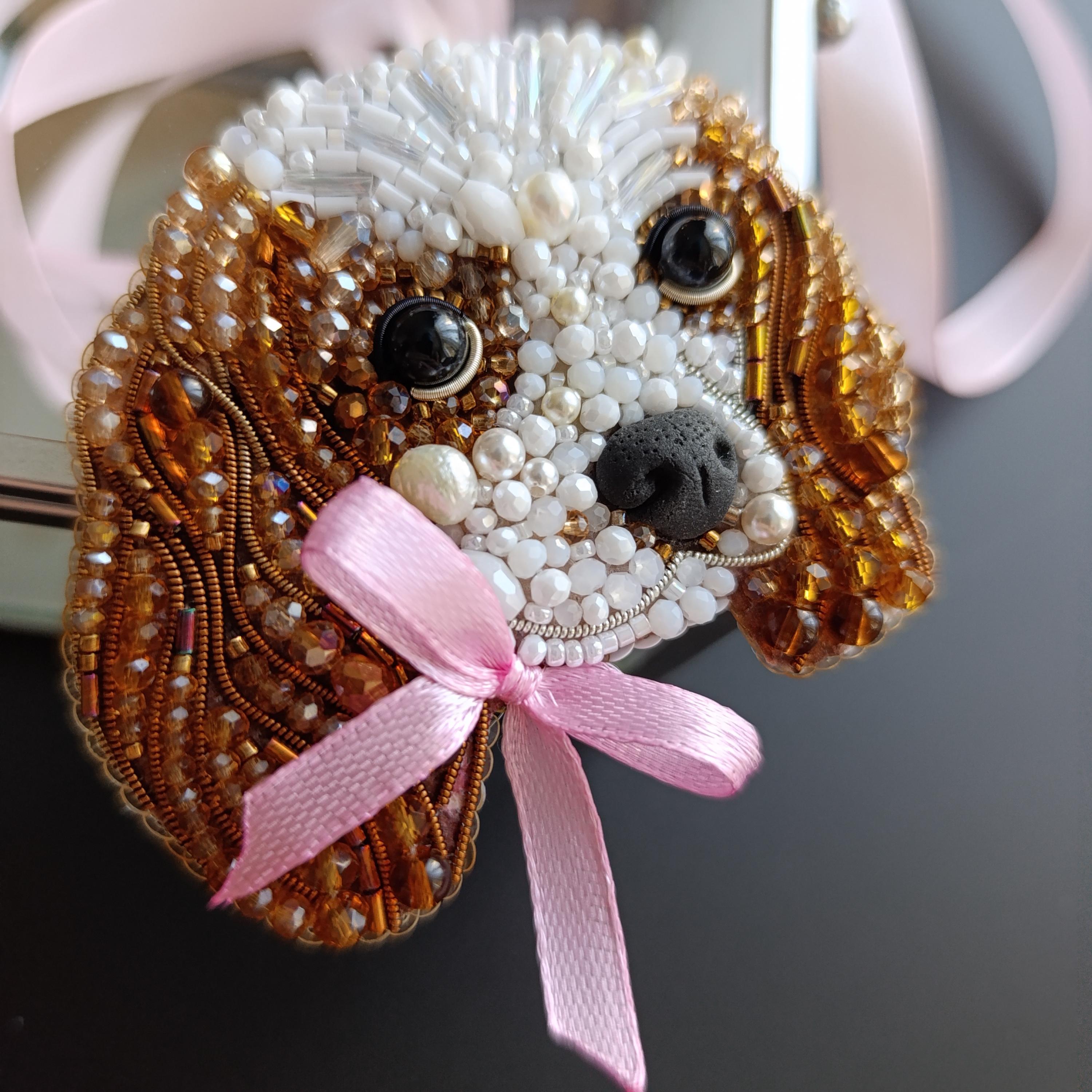 Custom Pet Portrait Brooch - Realistic Embroidered Dog Pin Personalized ...