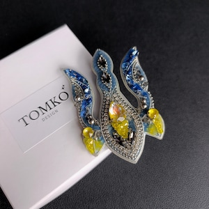 Ukraine symbols, trident of Ukraine, gift from Ukraine, handmade brooch Ukraine, Handmade Ukrainian Trident Brooch