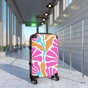 Vibrant Floral Suitcase, Travel Bag, Luggage, Striking Travel Gear, Vacation Essential, Unique Patterned Carry-On