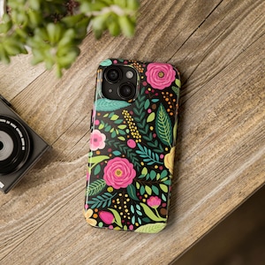 Floral Tough Phone Case - Vibrant Flower Design, Durable Phone Cover, Gift for Her, Spring Decor, Stylish Protection