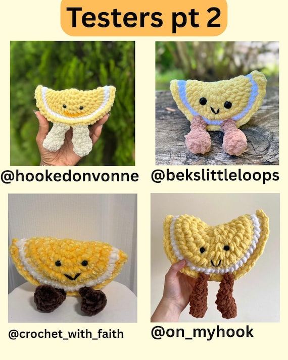 Jellycat Inspired Clemont Lemon Slice Crochet Pattern (PDF) - Etsy