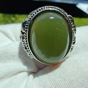 Siberian Jade Ring, Siberian Nephrite Jade Ring (Not Big Sur Jade)