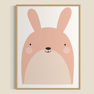 Cute Bunny Print | Wall Art | Nursery Decor | Baby Shower Gifts | Animal Art | Kid&#39;s Room Decor Illustration | Children&#39;s Room | Minimalist