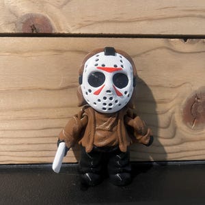 Mini Jason Voorhees 3D Printed Figure - Brown & Black (3 inches, Flexible)