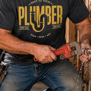 Plumber Shirt, Premium Vintage Tee, Plumber Gift for Men, Skilled Trades Shirt, Funny Plumbing Tee, Trade Worker Gift, Lightweight Soft Tee