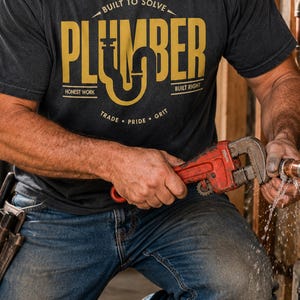 Shirt loodgieter, loodgieter cadeau voor mannen, shirt voor geschoolde beroepen, grappig sanitair T-shirt, cadeau handelaar, comfortkleuren 1717, Bella Canvas 3001
