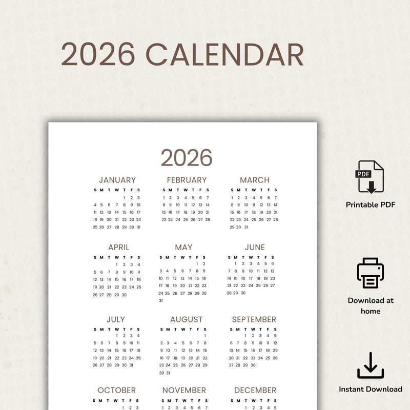 Cheap Wall Calendar 2026 Etsy