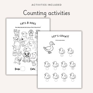 Preschool Learning Worksheets Bundle for Kindergarten PRINTABLE Toddler Montessori Activities Alphabet Numbers Math Colors Shapes