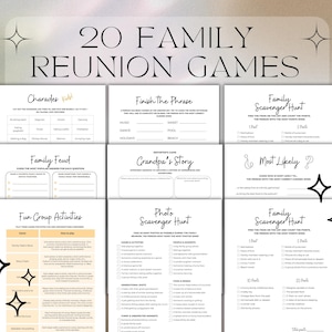 20 Family Reunion Games Printable Family Reunion Party Ideas Family Party Gathering Game Night Family Party Icebreakers Family Quiz Games