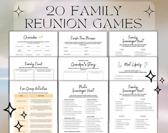 20 Family Reunion Games Printable Family Reunion Party Ideas Family Party Gathering Game Night Family Party Icebreakers Family Quiz Games