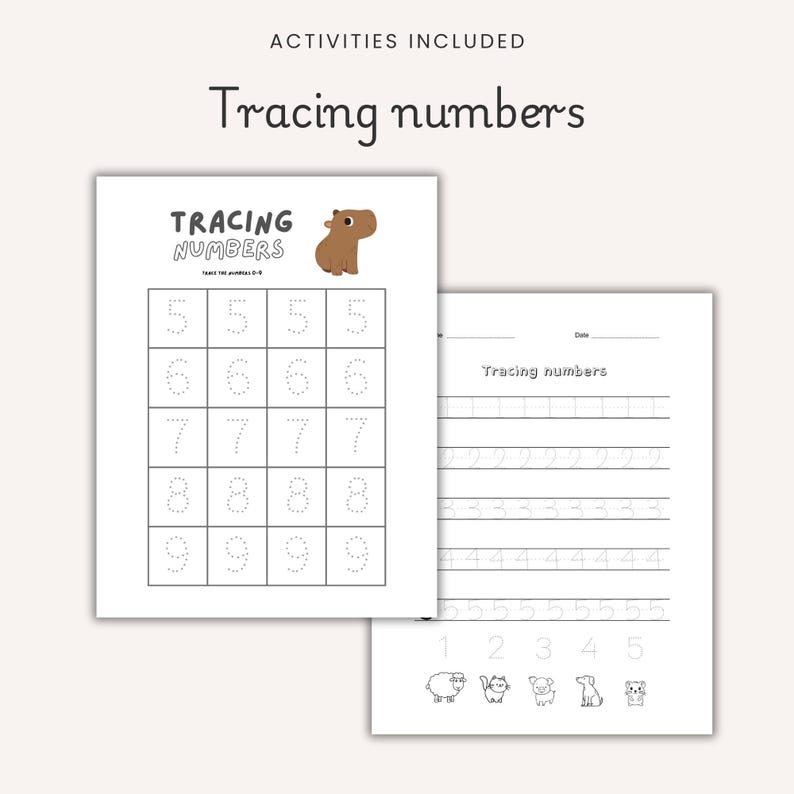 Preschool Learning Worksheets Bundle for Kindergarten PRINTABLE Toddler Montessori Activities Alphabet Numbers Math Colors Shapes