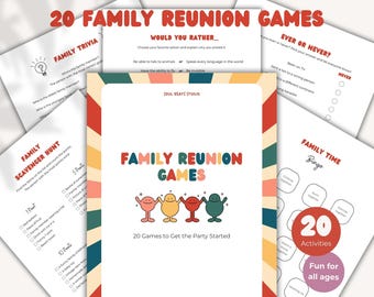 20 Family Reunion Games Printable Family Reunion Party Ideas Family Party Gathering Game Night Family Party Icebreakers Family Quiz Games