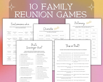 Family Reunion Games Printable Family Reunion Party Ideas Family Party Gathering Game Night Family Party Icebreakers Family Quiz Games