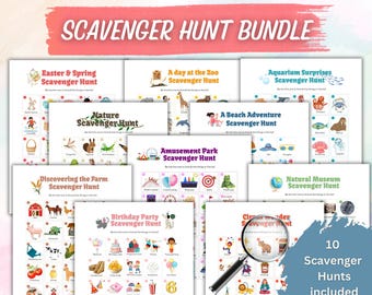 Scavenger Hunt Bundle Treasure Hunt Scavenger Hunt for Kids Birthday Scavenger Hunt Nature Scavenger Hunt Outdoor Activities for kids