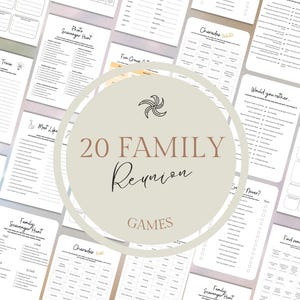 20 Family Reunion Games Printable Family Reunion Party Ideas Family Party Gathering Game Night Family Party Icebreakers Family Quiz Games