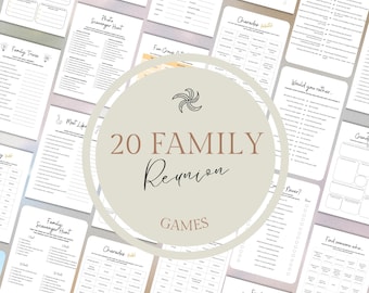20 Family Reunion Games Printable Family Reunion Party Ideas Family Party Gathering Game Night Family Party Icebreakers Family Quiz Games