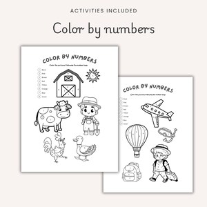 Preschool Learning Worksheets Bundle for Kindergarten PRINTABLE Toddler Montessori Activities Alphabet Numbers Math Colors Shapes
