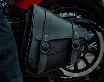 Black Jack Motorcycle Swingarm Bag: Dual Shock, Black Buckle, USA