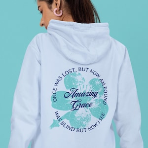 Amazing Grace Christian Hoodie, womens Chrisitian hoodie, womens Christian clothing, womens summer t shirt, womens faith t shirt, jesus tee