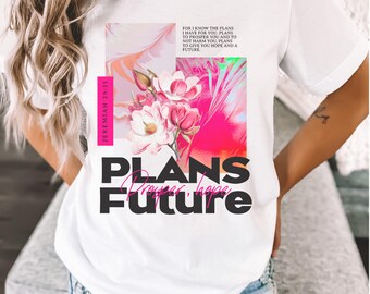 Camiseta cristiana "El plan de Dios", camiseta cristiana para mujer, camiseta de fe para mujer, camiseta de amor y gracia para mujer, camiseta cristiana de verano con Jesús para mujer