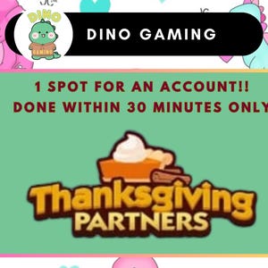 1 SLOT Thanksgiving Partner event - 25th NOVEMBER 2025 (guaranteed completion within 30 minutes)