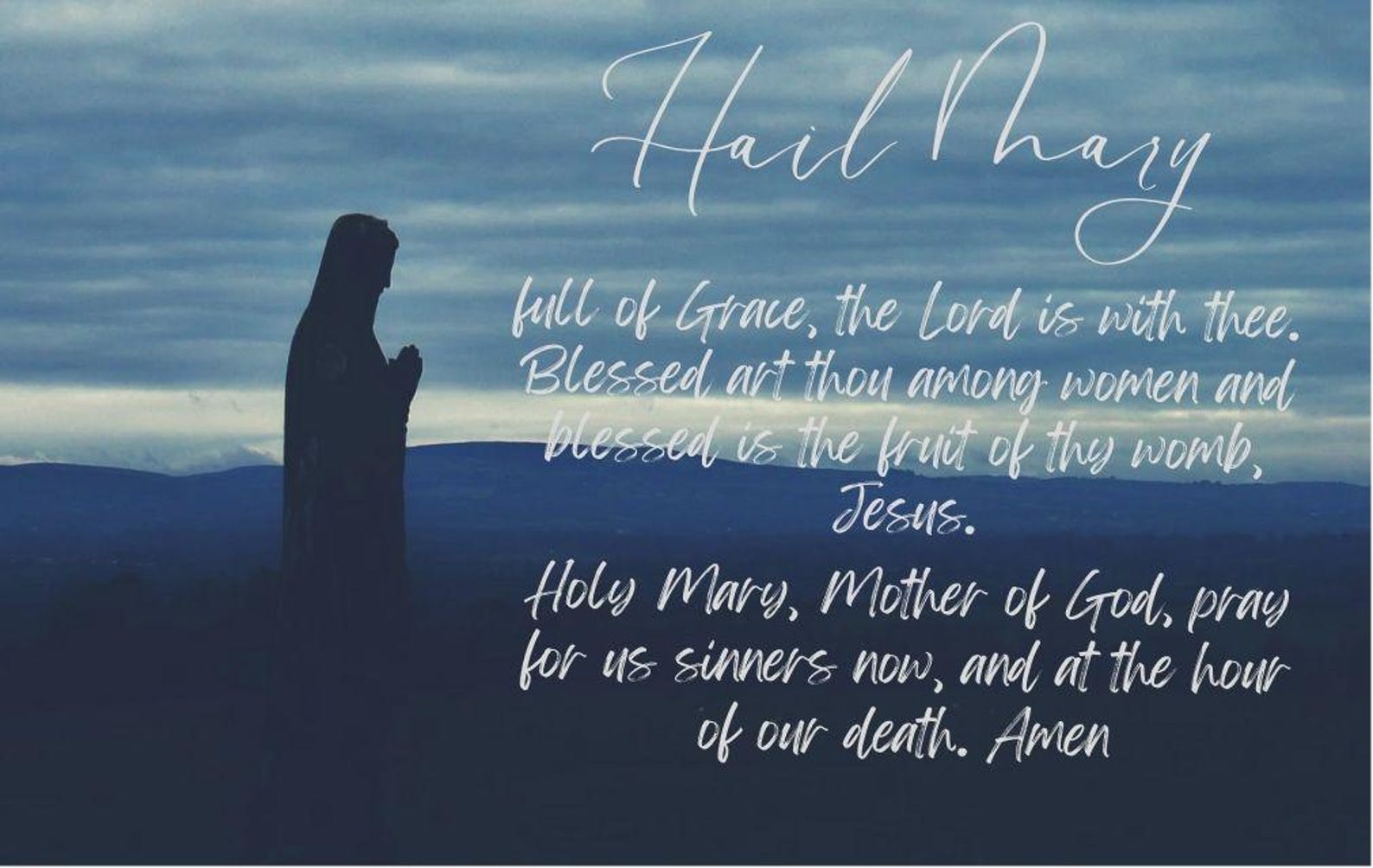 Hail Mary Prayer Card - Etsy