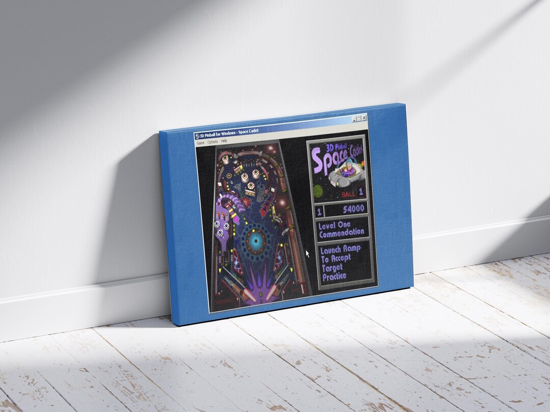 Windows XP Pinball Art Canvas - Retro Gaming Wall Art - Nostalgic ...