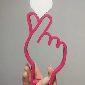 STL-Datei für den 3D-Druck – herzförmige Dekoration mit koreanischen Fingern