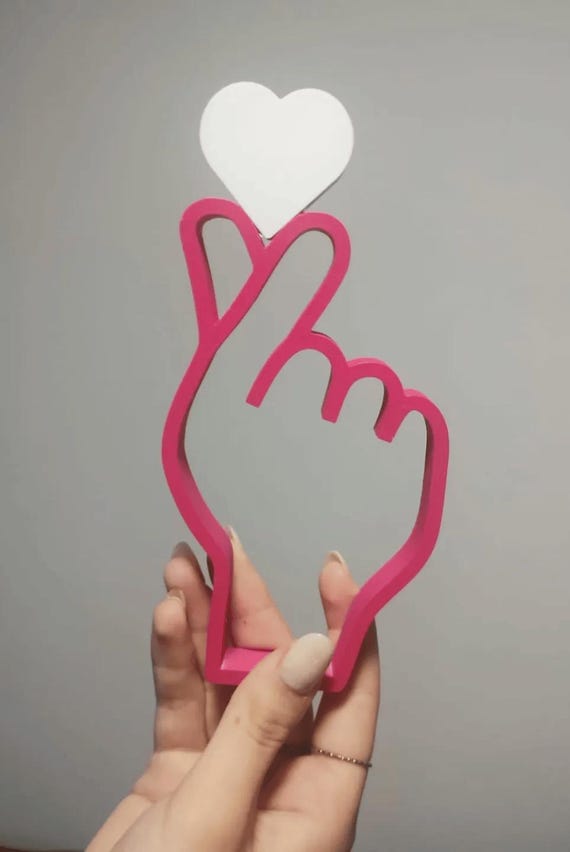 STL File for 3D Printing – Heart Shaped Decoration With Korean