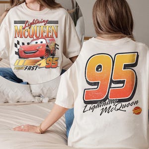 Vintage Lightning Mcqueen Comfort Color Shirt, Retro Cars Movie Shirt, WDW Family Vacation Shirt, Piston Cup Shirt, Disney Cars Land Shirts