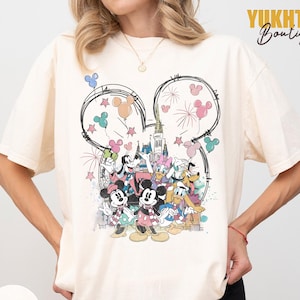 Retro Walt Disneyworld Mickey and Friends Shirt, Disney Castle Shirt, Retro Disney Shirt, Disney 2025 Trip Tee, Disney Matching Family Shirt