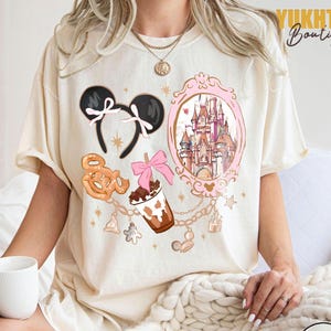 Coquette Bow Disney Castle Shirt, Floral Happiest Place on Earth Tee, Mickey Minnie Girls Trip Shirt, Disney Matching Tee, Magic Kingdom Tee