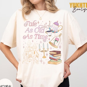 Vintage Tale As Old As Time Shirts, Disney Princess Shirt, Princess Belle Tee, Retro Beauty And The Beast Shirt, Disney Beauty And The Beast