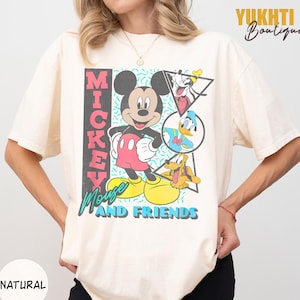 Vintage Disney 90&#39;s Mickey & Friends shirts, Disneyland shirt, Mickey Mouse, Donald Duck, Pluto, Goofy T-shirt, Disney vakantiereis shirts