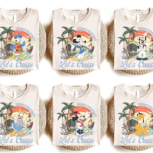 Personalized Disney Mickey And Friends Cruise Line Shirts, Retro Disney Cruise Shirt, Disney Family Trip Shirt, Cruise Birthday Shirts, WDW