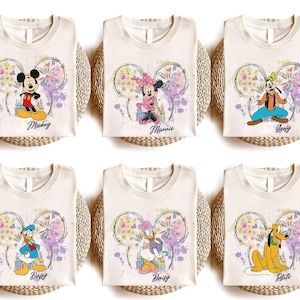 Retro Mickey and Friends Watercolor Shirt, Disney Castle Trip 2025 Shirt, Mickey and Friends Shirt, Disney Family Shirt, Magic Kingdom Shirt