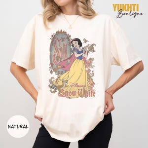 Vintage Disney Prinzessin Schneewittchen Shirts, Schneewittchen und sieben Zwerge Disney Washed T-Shirt, Prinzessin Geburtstag Shirt, Disneyland Reise Shirt