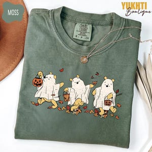 Retro Winnie the Pooh Halloween Shirt, Cute Ghost Bear Fall Tee, Vintage Trick or Treat Comfort Colors Shirt, Spooky Season Disney Shirt