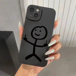 Uroczy silikonowy matowy futerał na telefon z kreskówkową grafiką do iPhone'a 16 11 12 13 14 15 Pro Max
