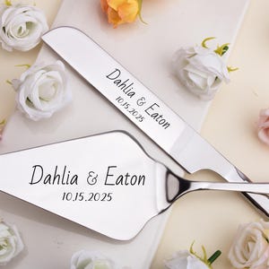 Custom Wedding Cake Knife Gift Set, Engraved Cake Cutting Set, Wedding Cake Set, Wedding Gift For Bridal Shower