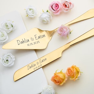 Personalized Cake Cutting Serving, custom Name Cake Set, Custom Cake Server Set, Wedding Keepsake Ceremony Gift
