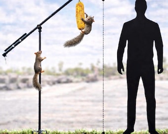 Comedero para ardillas de 1,8 m, soporte para mazorcas de maíz, acero con recubrimiento en polvo, entretenimiento para el jardín, regalo para papá que hará reír a sus hijos.