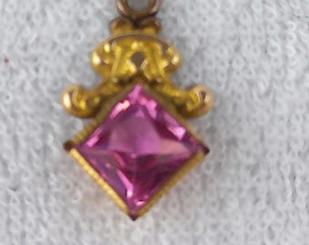 Vintage Gold and Pink Sapphire Pendant for a Necklace Could be Antique Victorian Style Delicate and Feminine Dressy Sophisticated Look