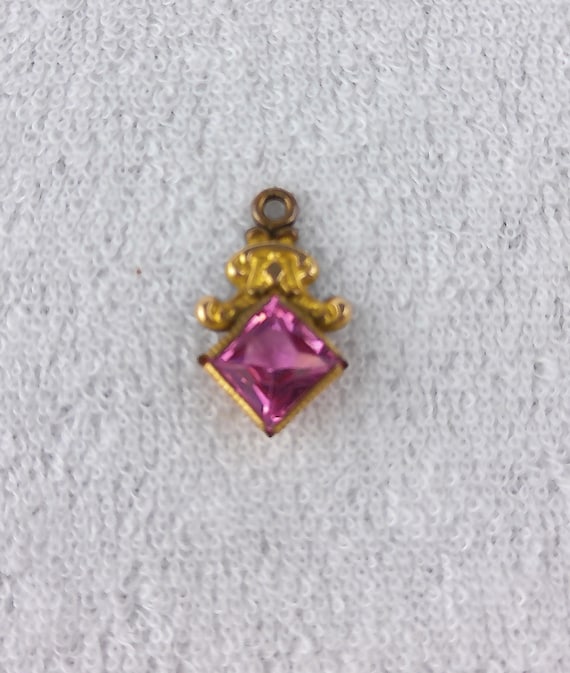 Vintage Gold and Pink Sapphire Pendant for a Necklace Could be Antique Victorian Style Delicate and Feminine Dressy Sophisticated Look