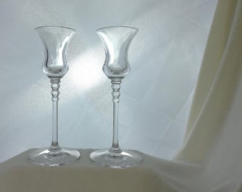 Set of Two Mikasa Fine Crystal 7" Candlestick Holders Candle Holders elegant decorative use use different color candles to match decor