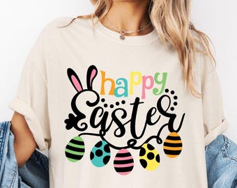 Comfort Colors Happy Easter Shirt, Women Easter Shirt, Cute Easter shirt, Easter shirt, Happy Easter, Easter bunny, Bunny Shirt, Easter Tee