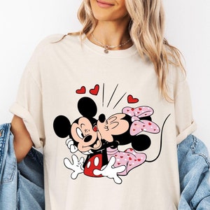 Comfort Colors Retro Mickey and Minnie Valentine Shirt: Disneyland Love