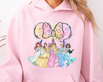Disneyworld Princess Sweatshirt, Watercolor Disney Castle Hoodie, Disney Girl Tee, Disney Princess , Girls Trip Shirt, Princess Castle Tee