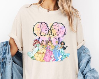 Comfort Color® Disneyworld Princess Shirt, Watercolor Disney Castle Shirt, Disney Girl Tee, Disney Princess, Girls Trip, Princess Castle Tee