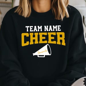 Custom Cheer Sweatshirt, Cheer Hoodie, Cheer Team Name Shirt, Cheer Shirt, Game Day Shirt, Cheer Mom Shirt, Cheer Player Shirt, Cheer Shirt